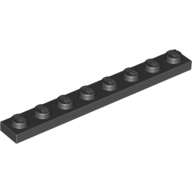 Lego destička 1x8, černá (346026)